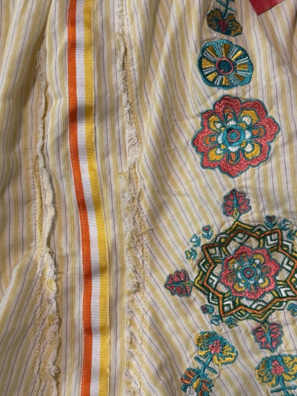 Johnny Was 3J Workshop Roxanna 5026 Striped Embroidered Floral Button Up Shirt M - Picture 12 of 13